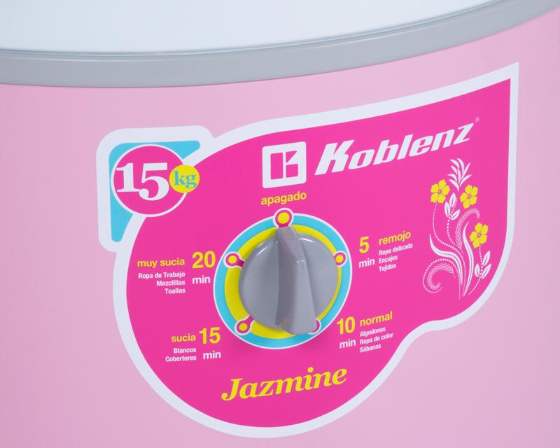 Lavadora Chaca Chaca Koblenz LRK-410J JAZMIN 15 Kg Blanco con Rosa END65