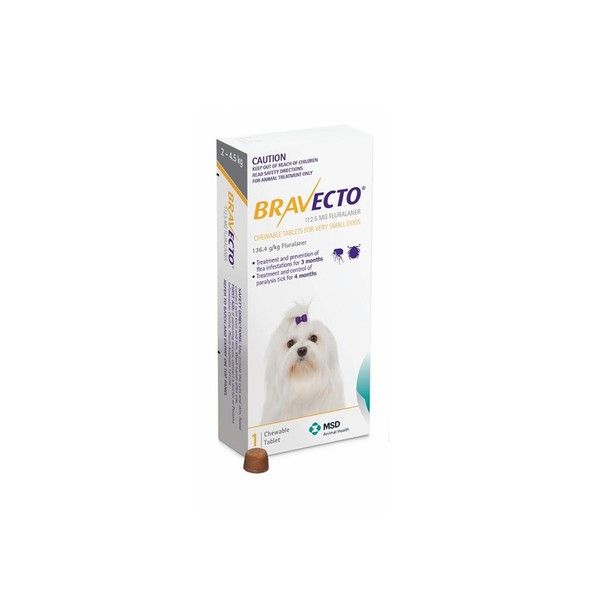 Bravecto Para Perros 2 - 4.5 Kg Perros Miniatura