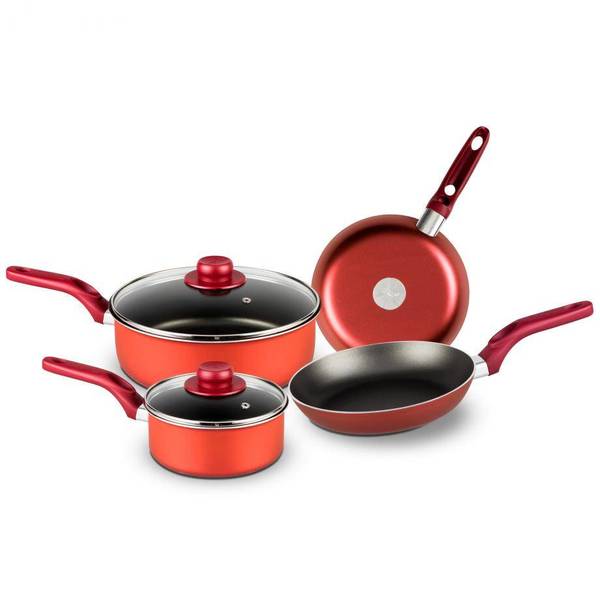 Batería De Cocina Ekco Evolution 6 Piezas Roja Alb