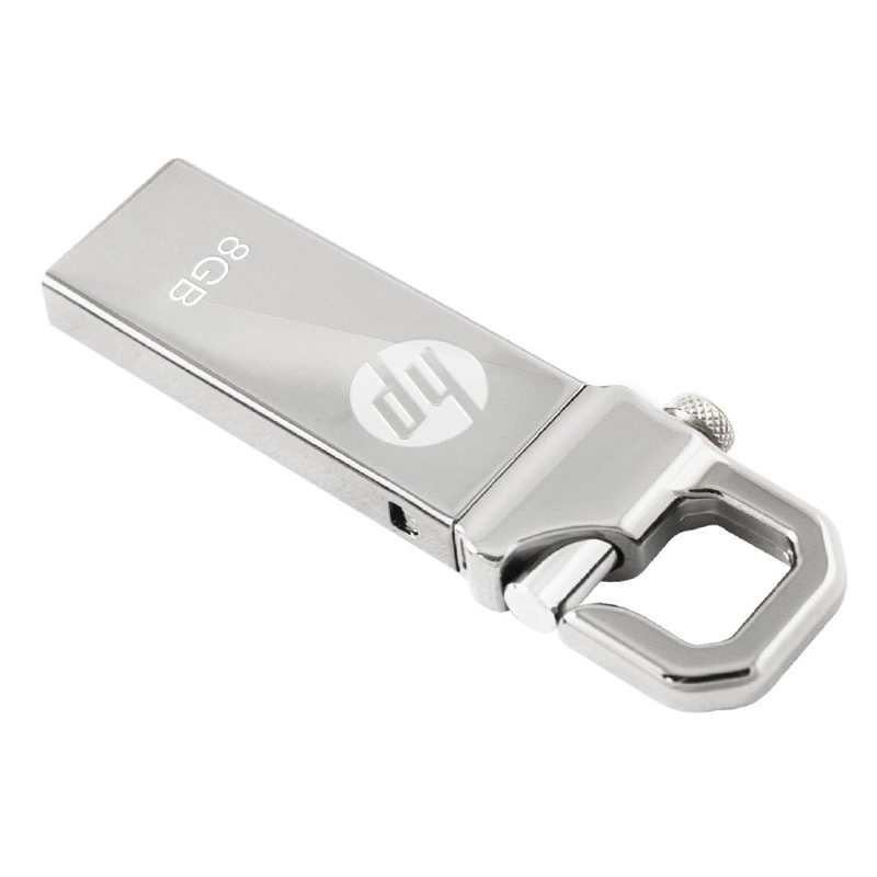 Memoria USB HP V250W 8GB 2.0 C/Gancho Metalica Silver HPFD250W-8 
