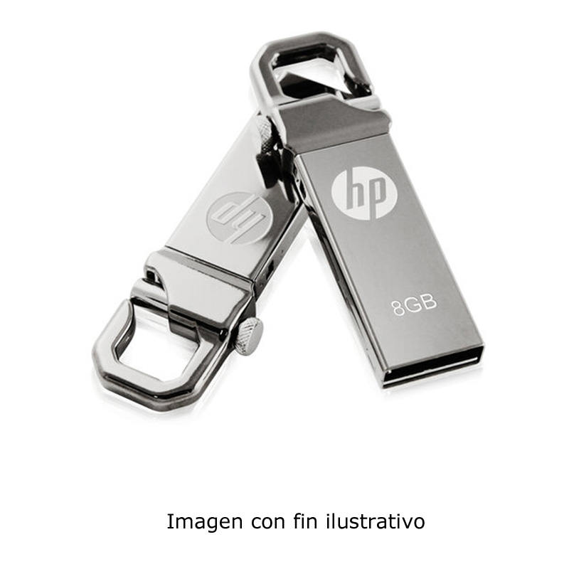 Memoria USB HP V250W 8GB 2.0 C/Gancho Metalica Silver HPFD250W-8 