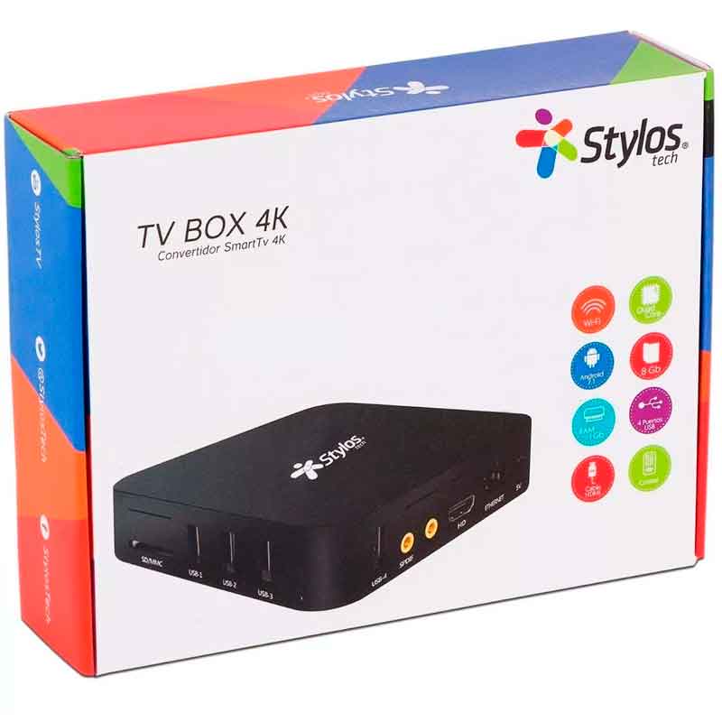 TV BOX STYLOS TECH 1GB 8GB Android 7.1 HDMI USB WIFI STVTBX1B 