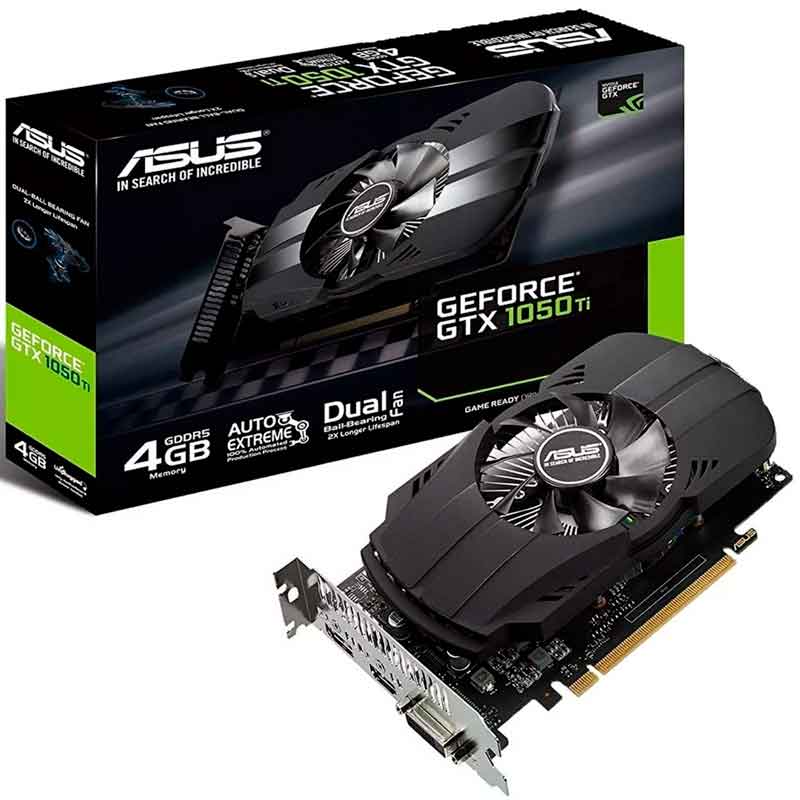 Tarjeta de Video ASUS GeForce GTX 1050 Ti 4GB GDDR5 PH-GTX1050TI-4G