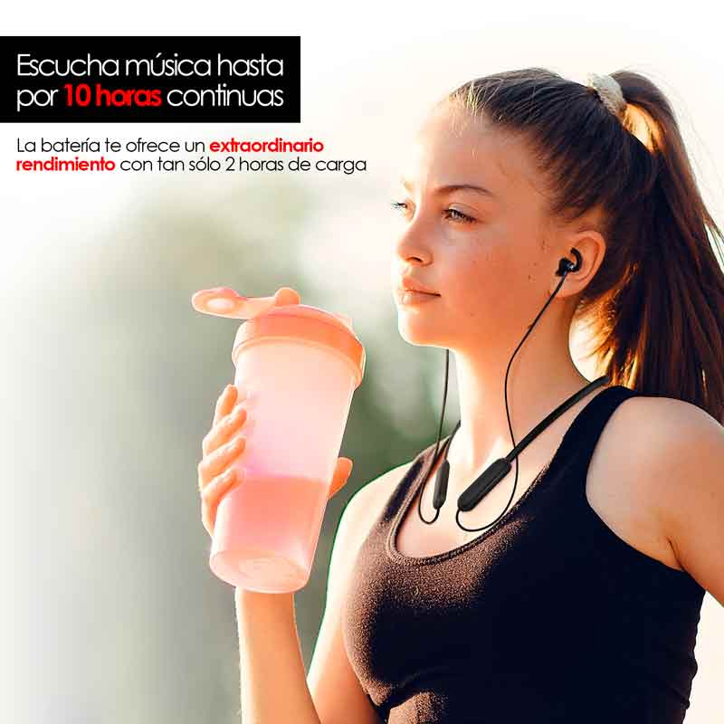 Audífonos Bluetooth Inalámbricos Deportivos con Neckband y Manos Libres Ultra HD Redlemon