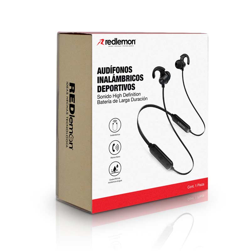 Audífonos Bluetooth Inalámbricos Deportivos con Neckband y Manos Libres Ultra HD Redlemon