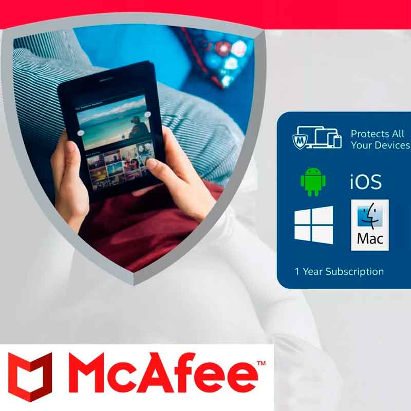 Antivirus Total Proteccion MCAFEE Tarjeta de Activacion 1 Año 10 Dispositivos MTP00LNRXRDA 