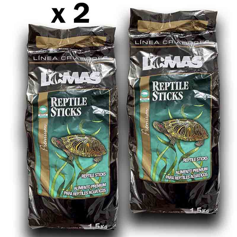 Alimento Para Tortuga De Agua Reptil Stick 1,500 Kg x 2 Pzas Churrito Lomas Antes Wardley