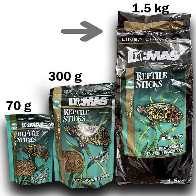 Alimento Para Tortuga De Agua Reptil Stick 1,500 Kg x 2 Pzas Churrito Lomas Antes Wardley