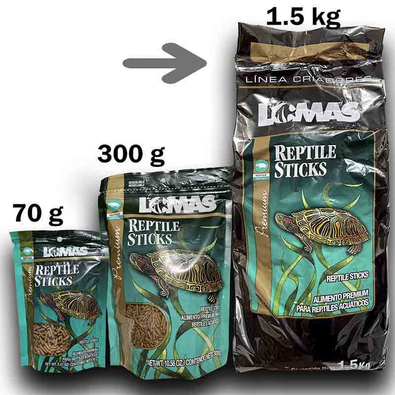 Alimento Para Tortuga De Agua Reptil Stick 1,500 Kg x 3 Pzas Churrito Lomas Antes Wardley