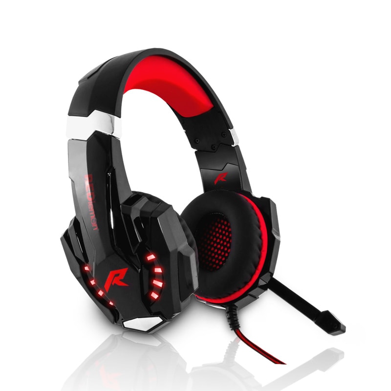 Redlemon Audífonos Gamer G9000 Sonido High Definition Estéreo 360°, Con Micrófono De Cancelación De Ruido Y Luz Led, Conector 3.5 Mm De 4 Pines