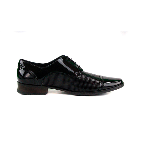 Incognita Zapato de Vestir con Texturas en costados, Charol 034C08