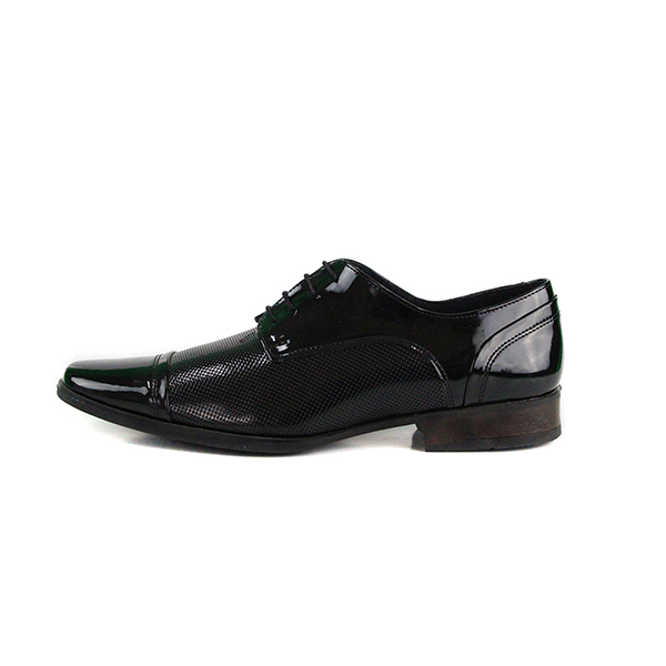 Incognita Zapato de Vestir con Texturas en costados, Charol 034C08