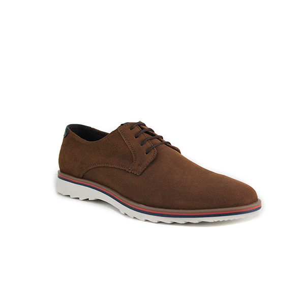 Incognita Zapato para hombre, casual, gamuza, derby, café, 007C32