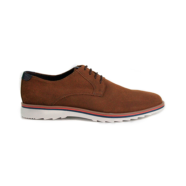 Incognita Zapato para hombre, casual, gamuza, derby, café, 007C32