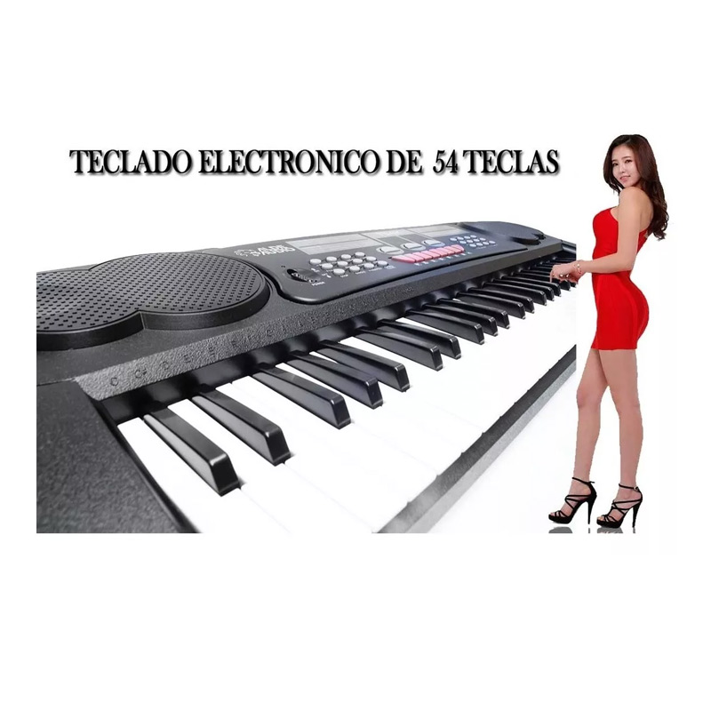 Genial Teclado Electrónico 54 Teclas Con Salida De Audio Y Microfono T54K