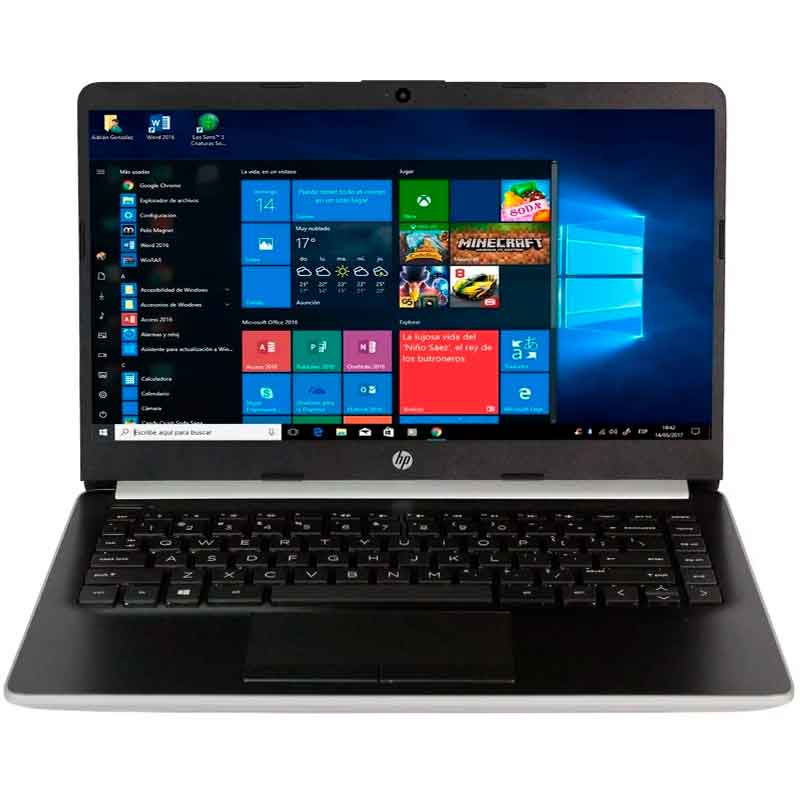 Laptop HP 14-DK0053OD A4 9125 4Gb SSD 64GB 14 Win10 Plata 6MW71UA 6M Garantia 