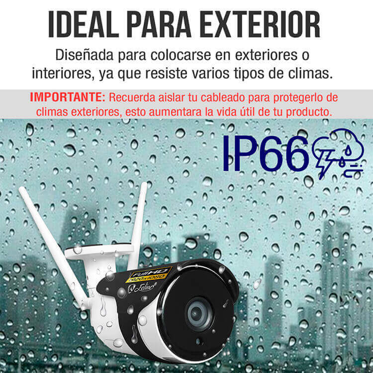 Camara Wifi Ip Exterior Full Hd 1080p Audio Dos vias Nube Alerta Visualiza Hasta 4 Camaras Seguridad Casa Negocio