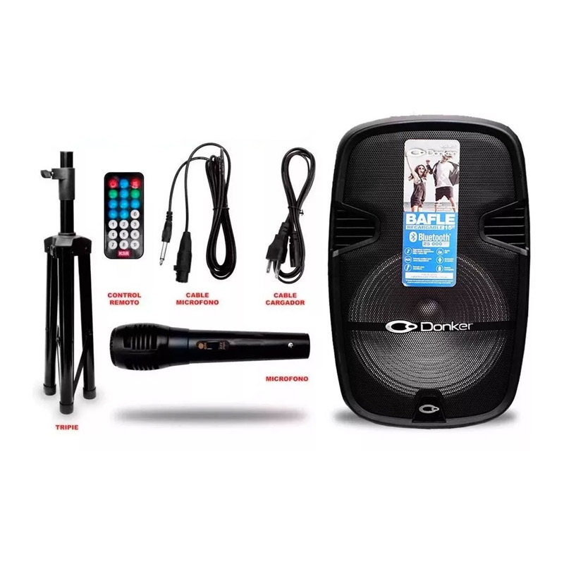 Bafle15 Donker KSR 25000w Potente Fm Control, Microfono, Bluetooth, Usb/sd