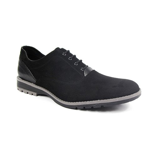 Incognita Zapato derby, casual, tipo piel y gamuza, negro, 046C10