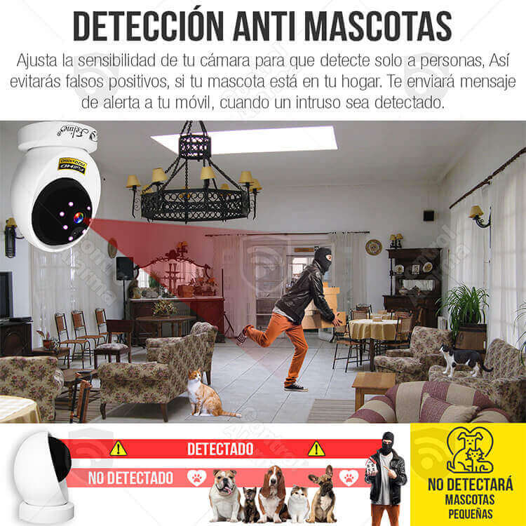 Camara Wifi Ip Full Hd Seguridad Deteccion Movimiento Audio Vision Nocturna Espia Grabacion Nube Alarma Casa