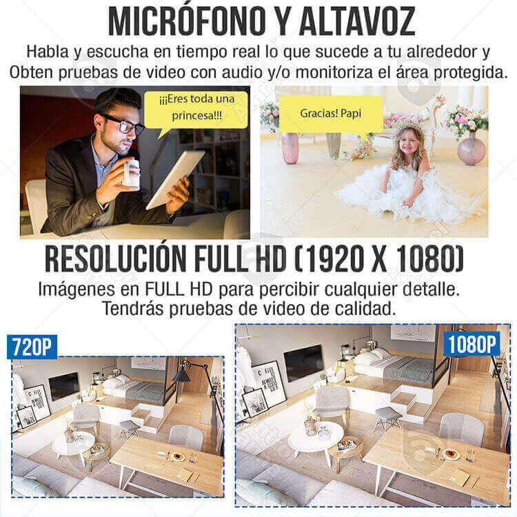 Camara Wifi Ip Full Hd Seguridad Deteccion Movimiento Audio Vision Nocturna Espia Grabacion Nube Alarma Casa