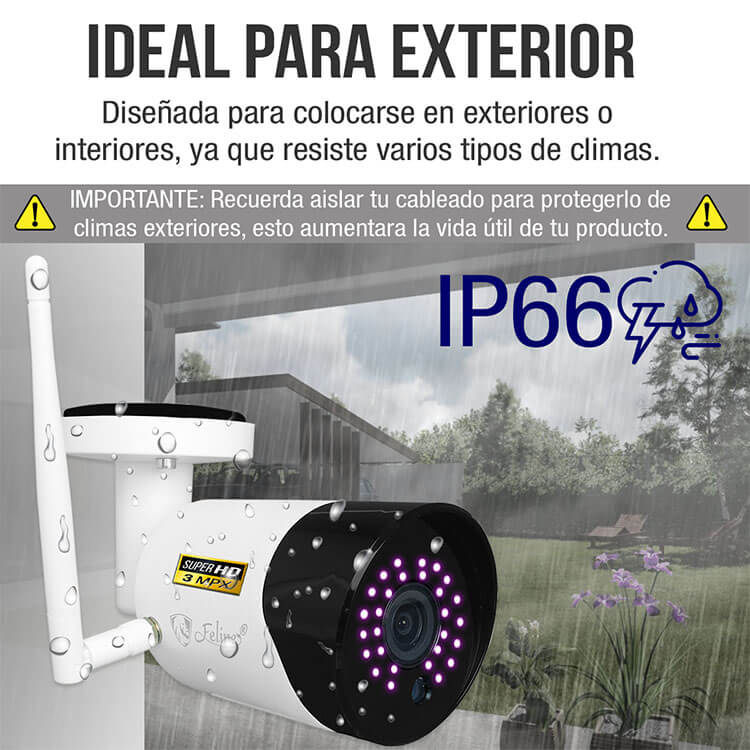 Camara Wifi Ip Ultra Fhd Panoramica Zoom Digital Perspectiva 3D Exterior Alerta Detección Video Seguridad Casa Negocio
