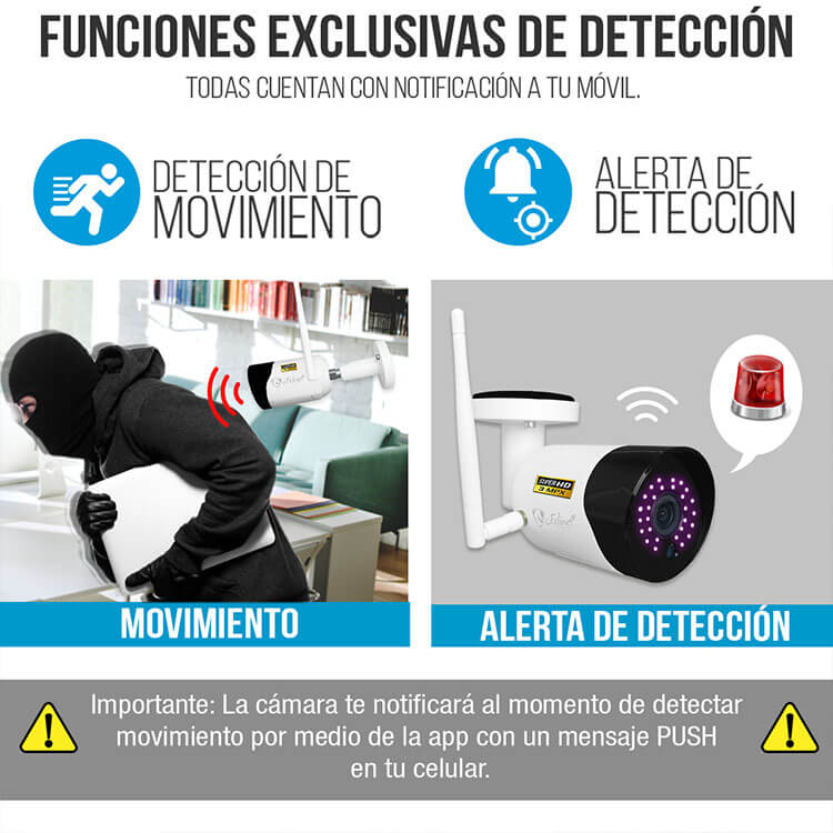 Camara Wifi Ip Ultra Fhd Panoramica Zoom Digital Perspectiva 3D Exterior Alerta Detección Video Seguridad Casa Negocio