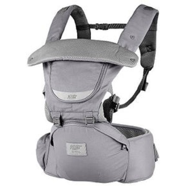 Cangurera Portabebe Ergonomica Canguro Mochila Porta Bebe Asiento Infantil Para Nino O Nina Color Gris