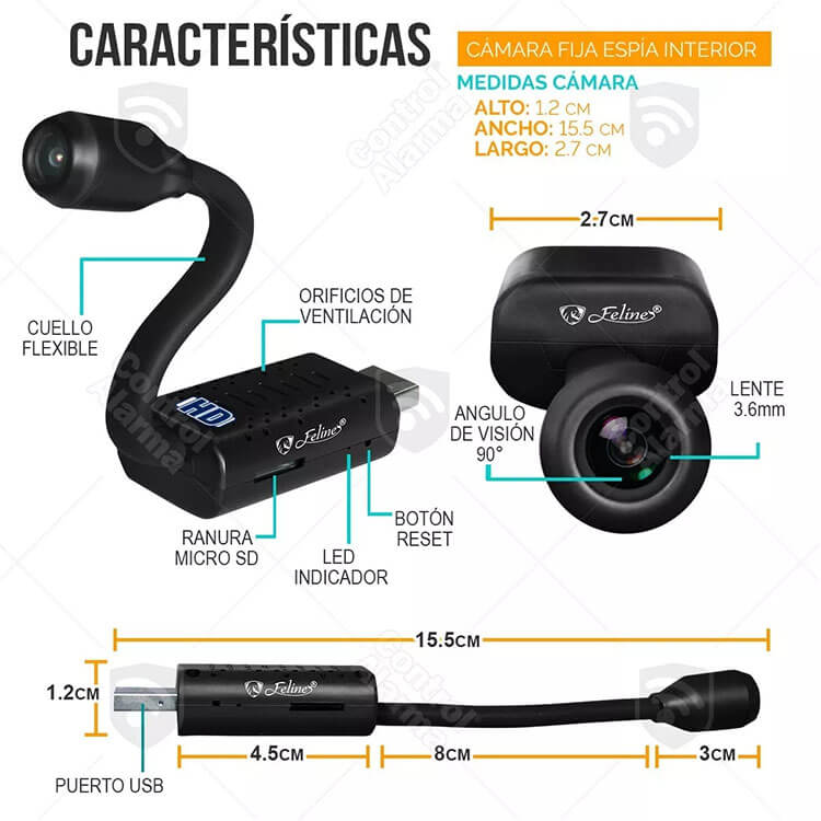 Wifi Mini Camara Espia Usb Ip Hd Microfono Oculta Vision 90 Grados Nub 