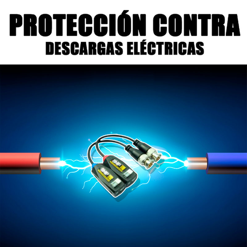 Par Balun Transceptor CCTV Video HD 4K 8 megapixeles 4 en 1