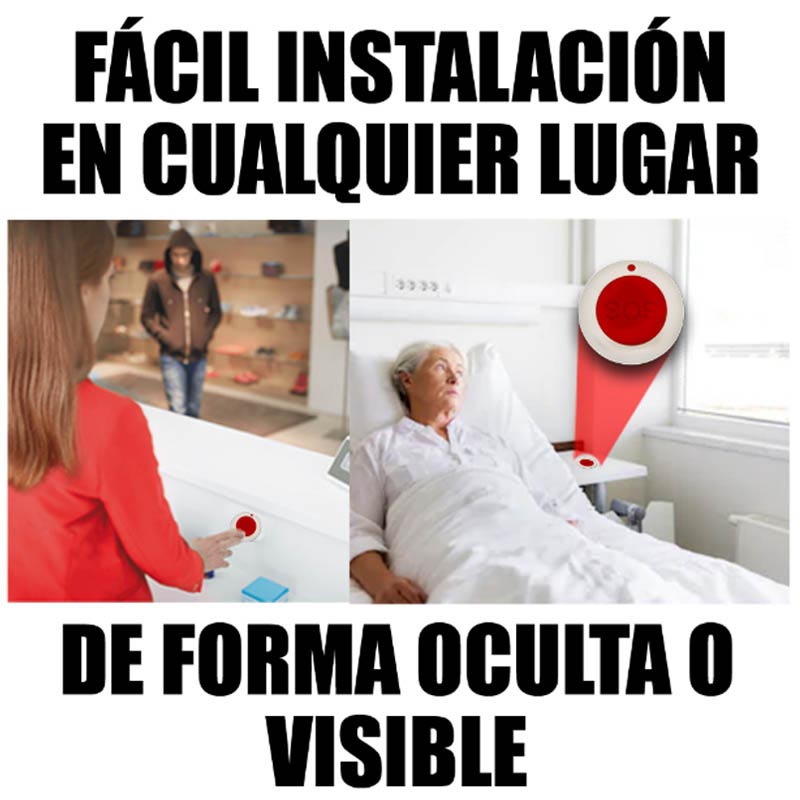 Boton Panico SOS Emergencia Inalambrico 433 Mhz para Alarma