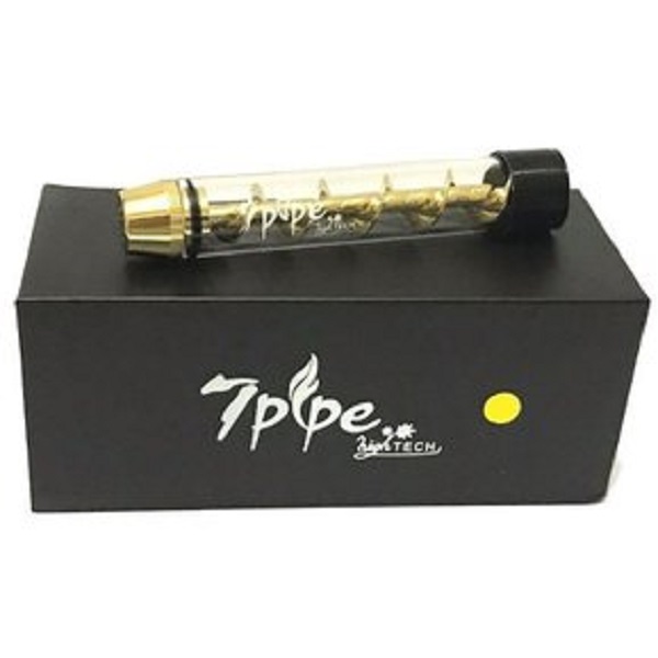 Pipa 7 Pipe Twisty Glass Blunt Hitter Espiral Pipa Herbal Color Oro
