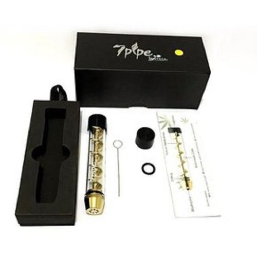 Pipa 7 Pipe Twisty Glass Blunt Hitter Espiral Pipa Herbal Color Oro