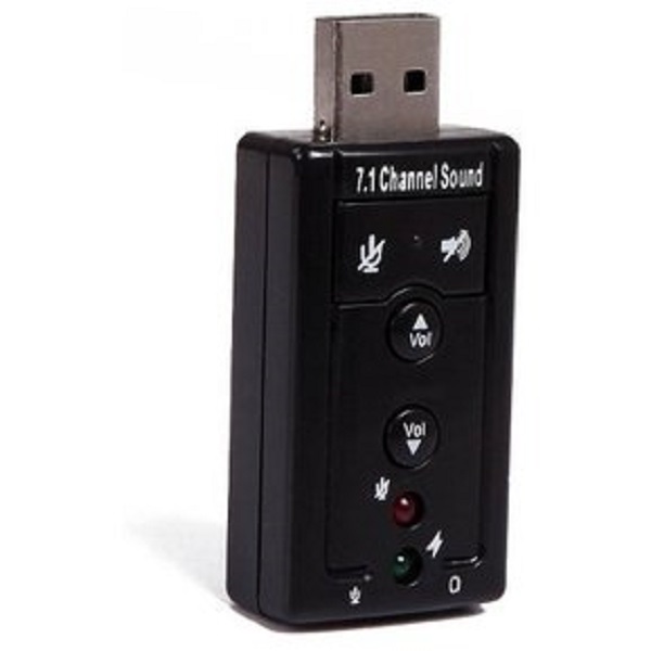 Tarjeta Sonido Usb Audio 7 1 Canales 3d Virtual (138) Color Negro