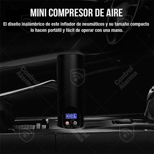 Mini Compresor Inflador Aire Portatil Ligero Automatica Pantalla Digital LCD Lampara Bateria