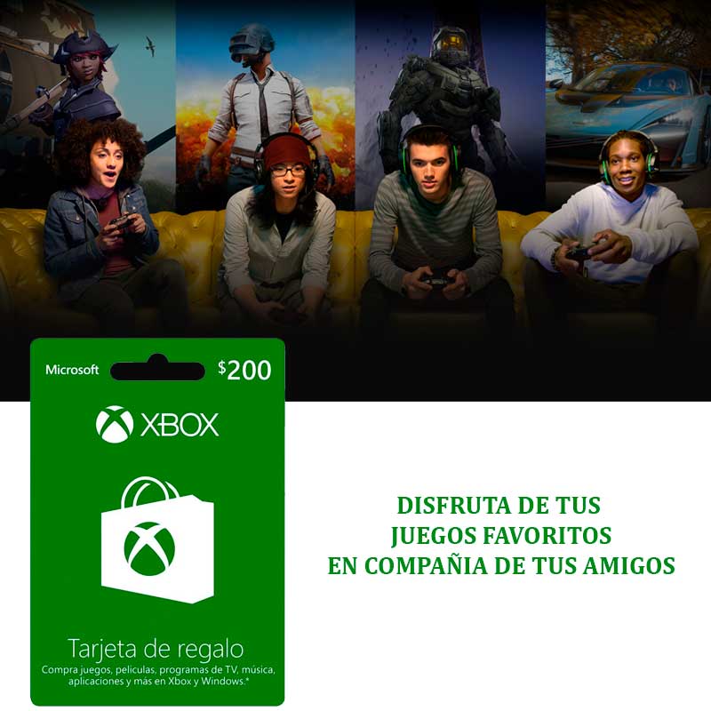 Tarjeta de Regalo XBOX Live MICROSOFT Gift Card MXN $200 K4W-02024 