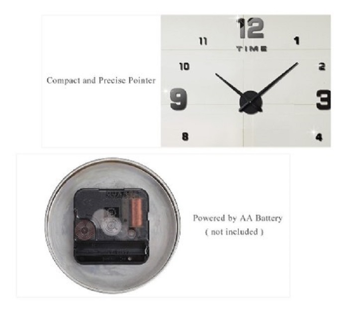 Reloj Pared Decorativo Moderno 3d Adhesivo Sala Cocina Custom Numeros negro