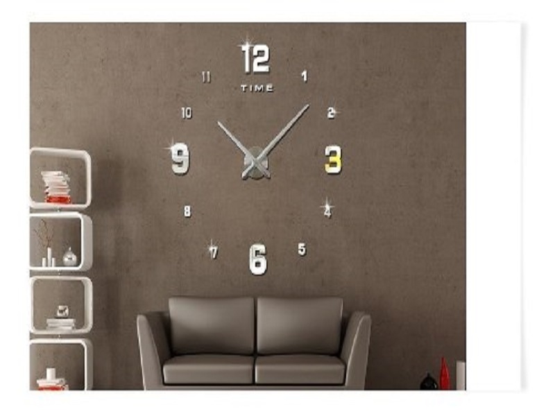 Reloj Pared Decorativo Moderno 3d Adhesivo Sala Cocina Custom Numeros negro