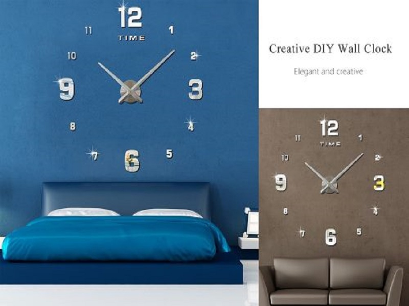 Reloj Pared Decorativo Moderno 3d Adhesivo Sala Cocina Custom Numeros negro