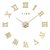 Reloj Pared Decorativo Moderno 3d Adhesivo Sala Cocina Custom Romano   dorado