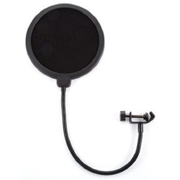 Filtro Anti Pop Para Microfono Profesional Flexible Antipop Pop Filter Color Negro