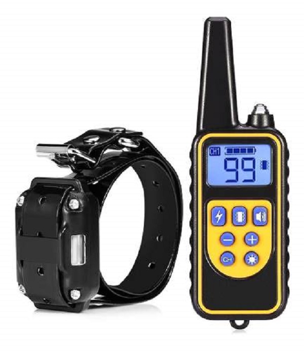 Collar Entrenador Electrico Perros Adiestramiento Canino Dispositivo 800 Color Negro
