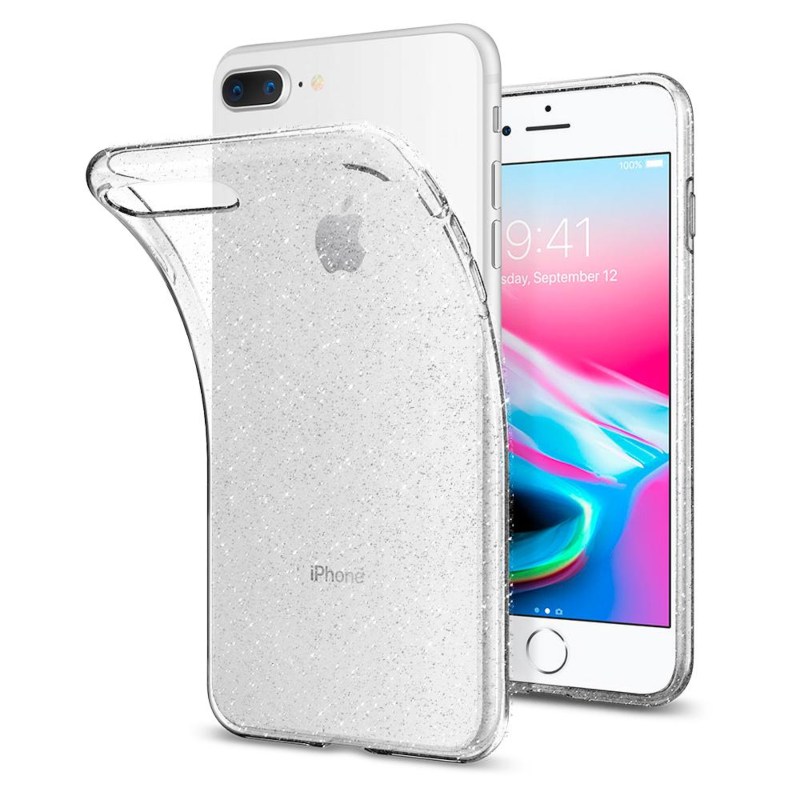 Funda Transparente Liquid Crystal Glitter iPhone 8 Plus Spigen