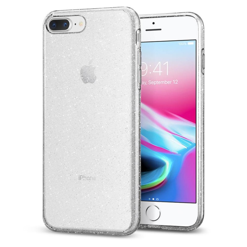 Funda Transparente Liquid Crystal Glitter iPhone 8 Plus Spigen