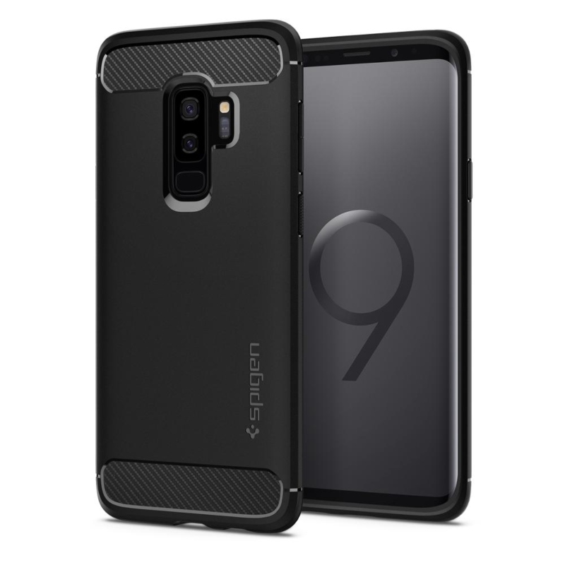 Funda Negro Rugged Armor Galaxy S9 Plus Spigen