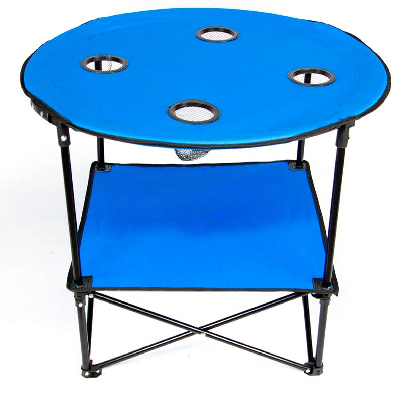 Mesa Playa 4 Sillas Plegables Kit Mesa Plegable Jardin Camping Alberca Silla Azul.