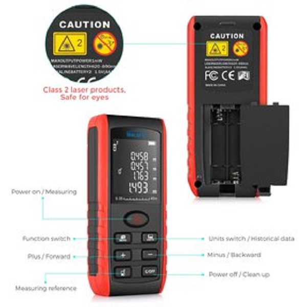 Medidor de Distancia Laser metro digital Telemetro distanciometro Flexometro