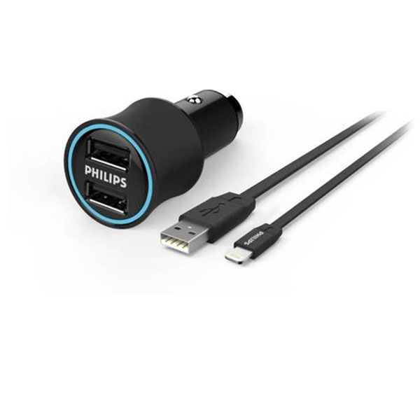 Cargador de Auto,  Cargador Philips Carga Rápida de Coche con Quick Charge 3.1