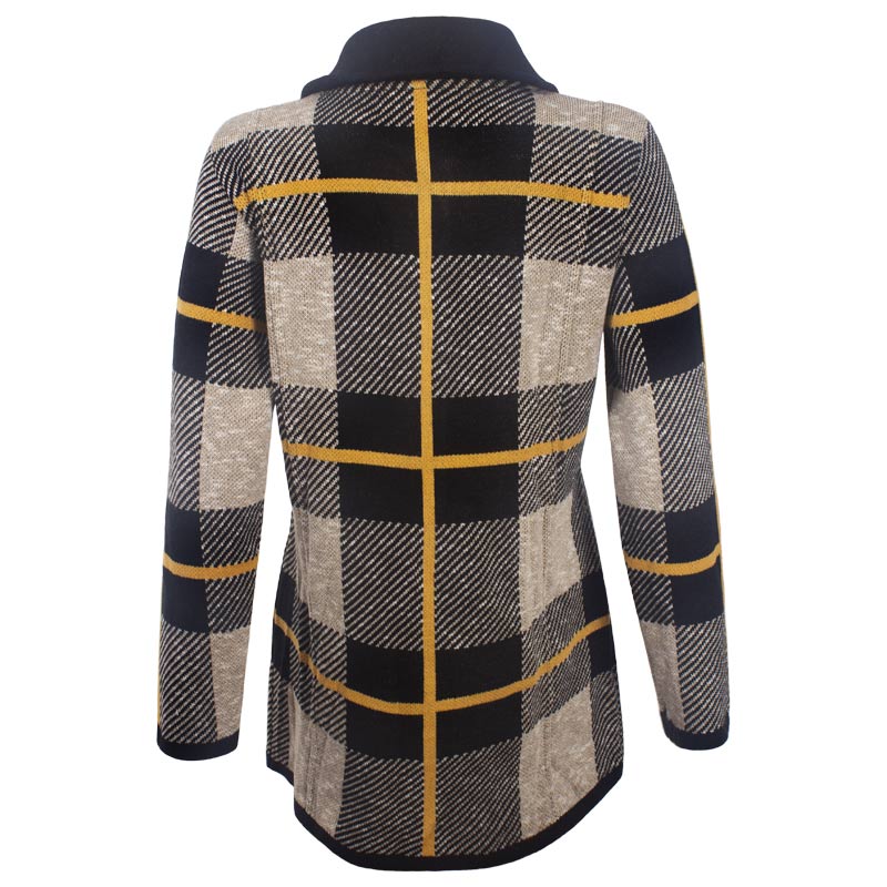 SUETER TIPO ABRIGUITO A CUADROS CON BOTONES