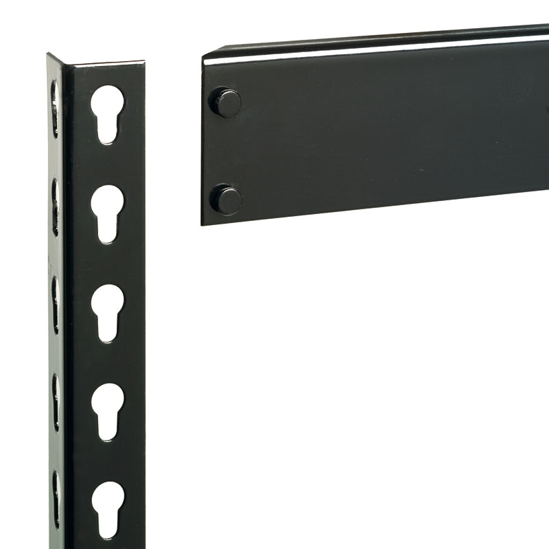 Anaquel metálico tipo rivet armable de 5 repisas ajustables, color negro